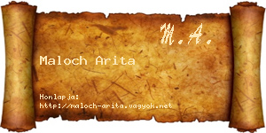 Maloch Arita névjegykártya